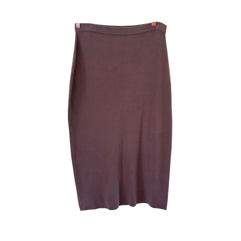 Peruvian Connection Pima‎ Cotton Knit Skirt XL Purple Eggplant Long Stretch